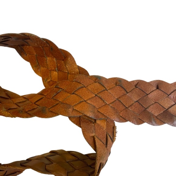 Brown Braided Leather Belt - Picture 2 of 8